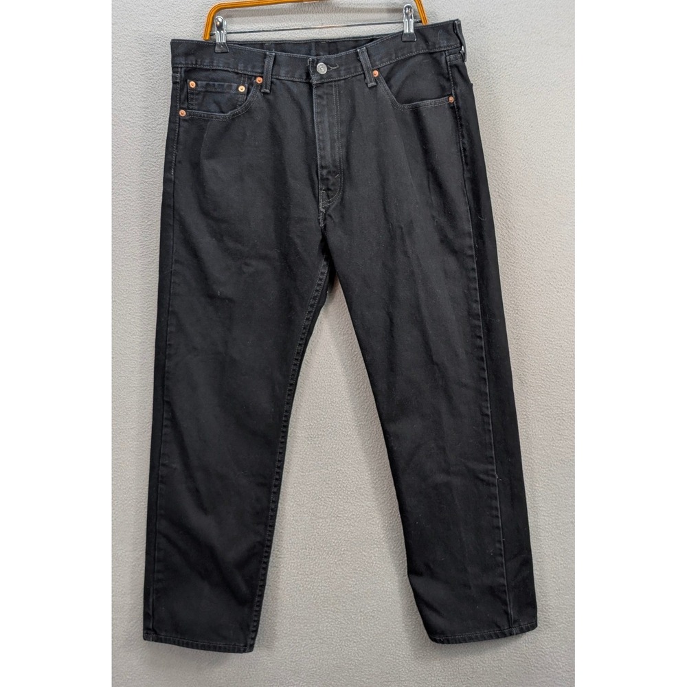 Vintage Levis 505 Men's Black Straight Fit Jeans 38x30 Dark Wash 90s Streetwear